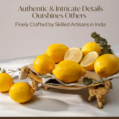Elegant Decorative Tray with Symbolic Elephant Stands