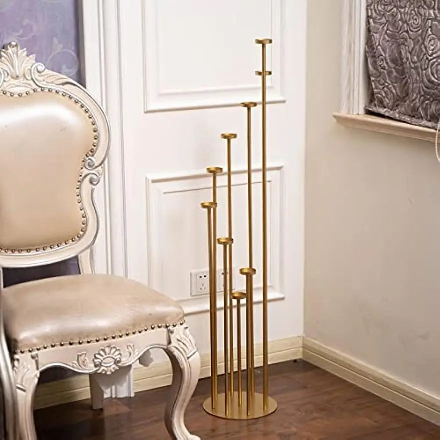 Beautiful 9-Arm Ascending Iron Candelabra