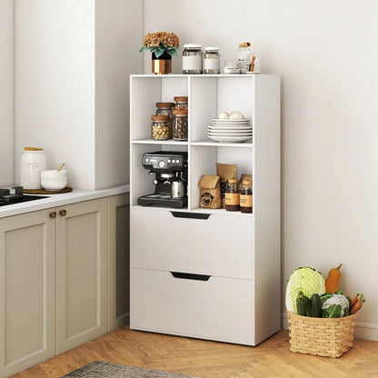 Cube Bookcase with Drawers | 4-Cube Storage Shelf