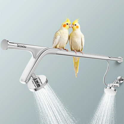 Dual Shower Head System for Couples | Adjustable Tandem Stainless Steel Shower Rod