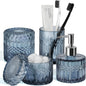 Blue Glass Bathroom Accessory Set