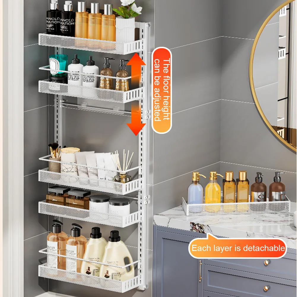 6-Level Over-the-Door Shelf Organizer | Metal Storage Rack