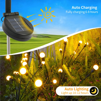 Solar-Powered Firefly LED Decorative Lights