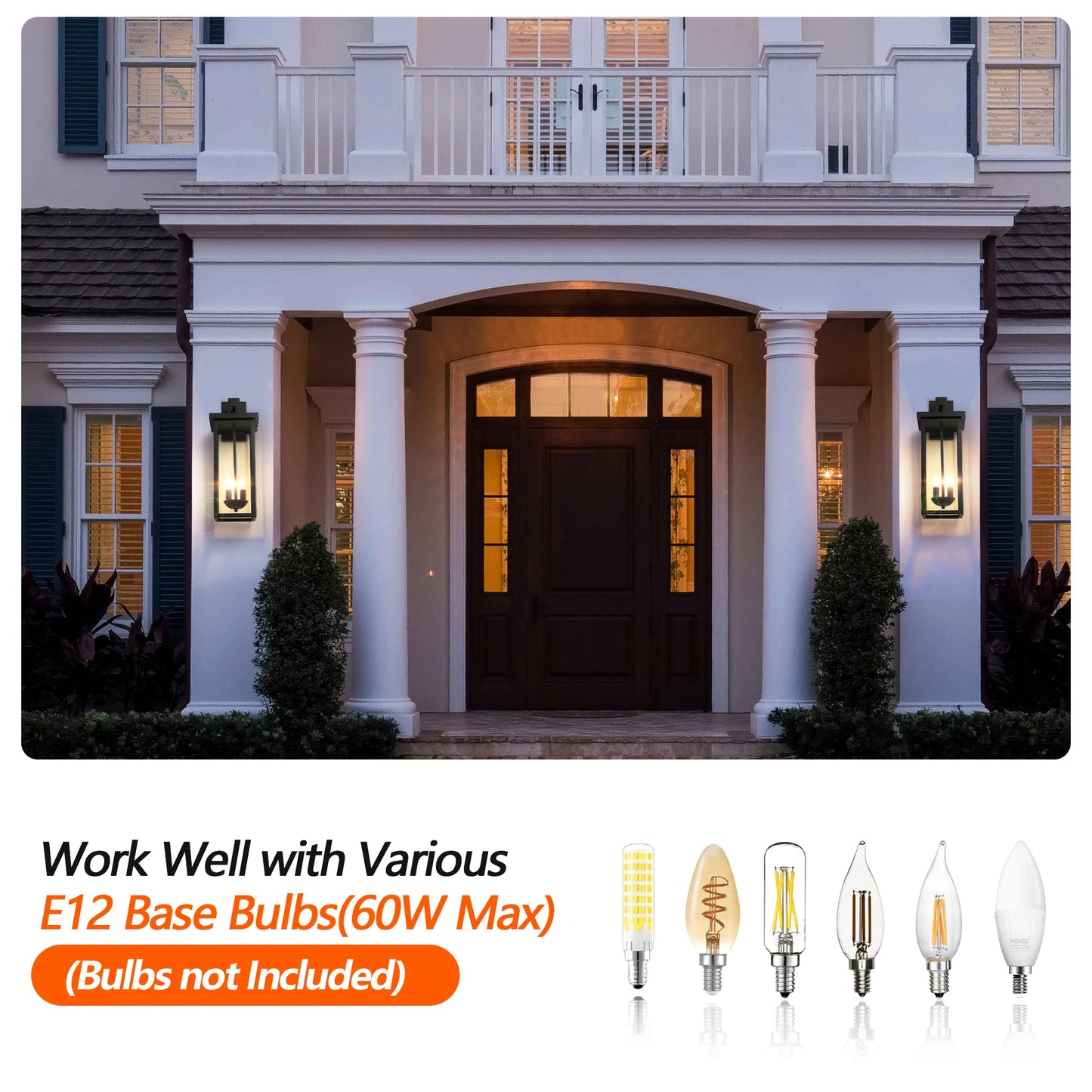Weatherproof Exterior Wall Lantern with Dusk to Dawn Sensor