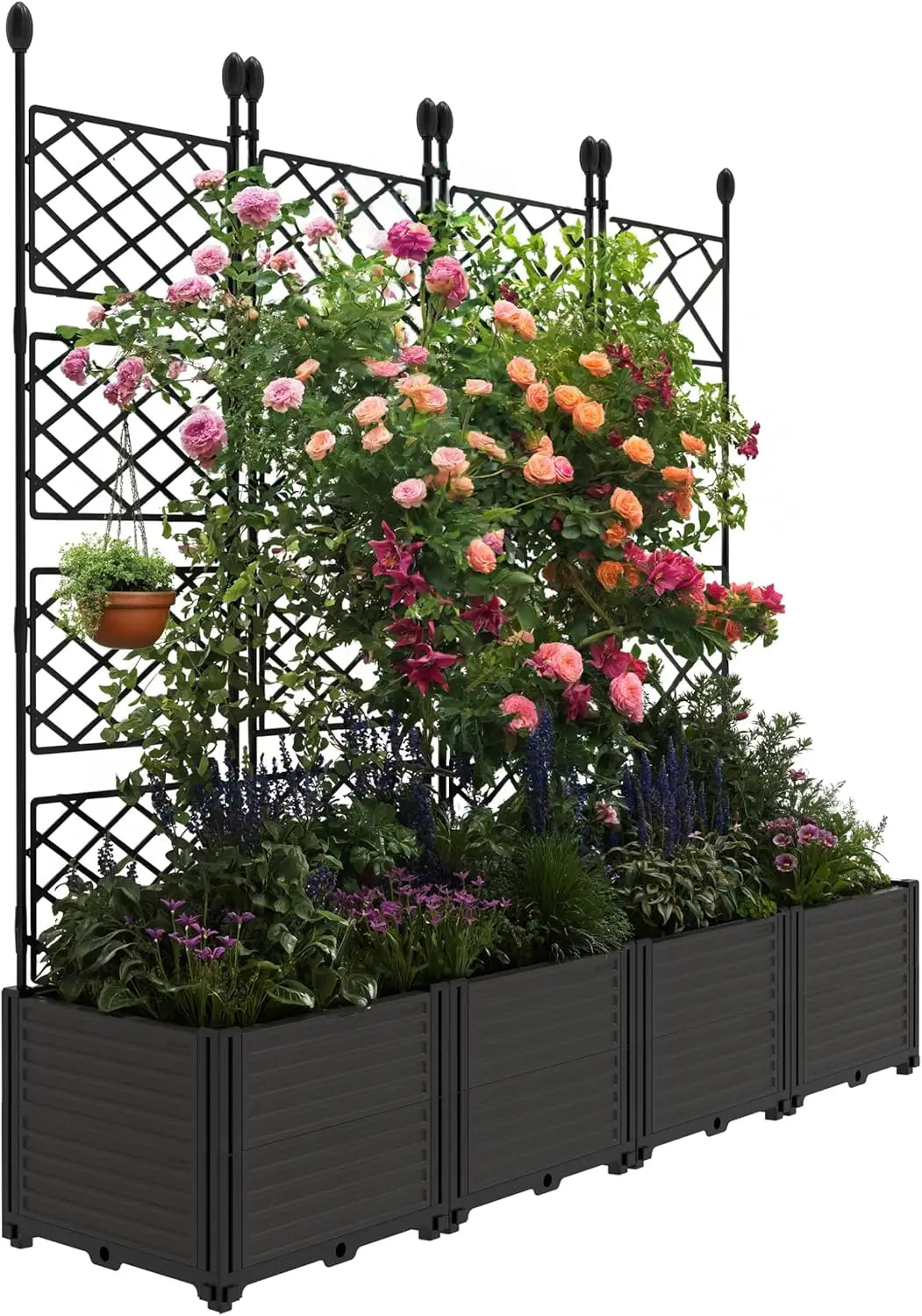 Raised Garden Planter Box with Trellis