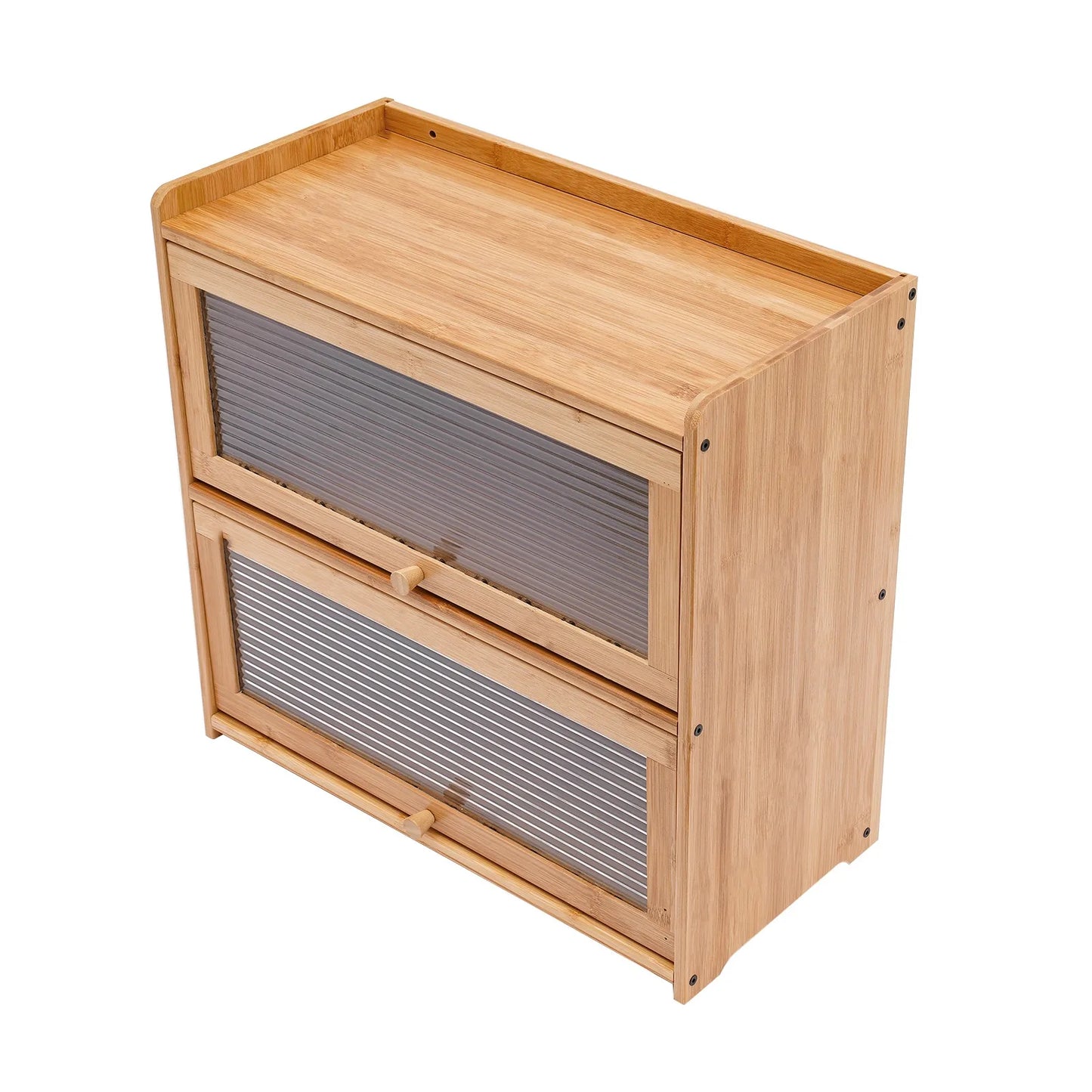 2-Tier Bamboo Kitchen Storage Cabinet.