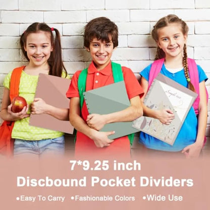 8-Piece Discbound Dividers with Pockets | Colorful Planner Inserts