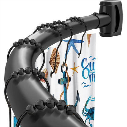 Adjustable Black Curved Shower Curtain Rod
