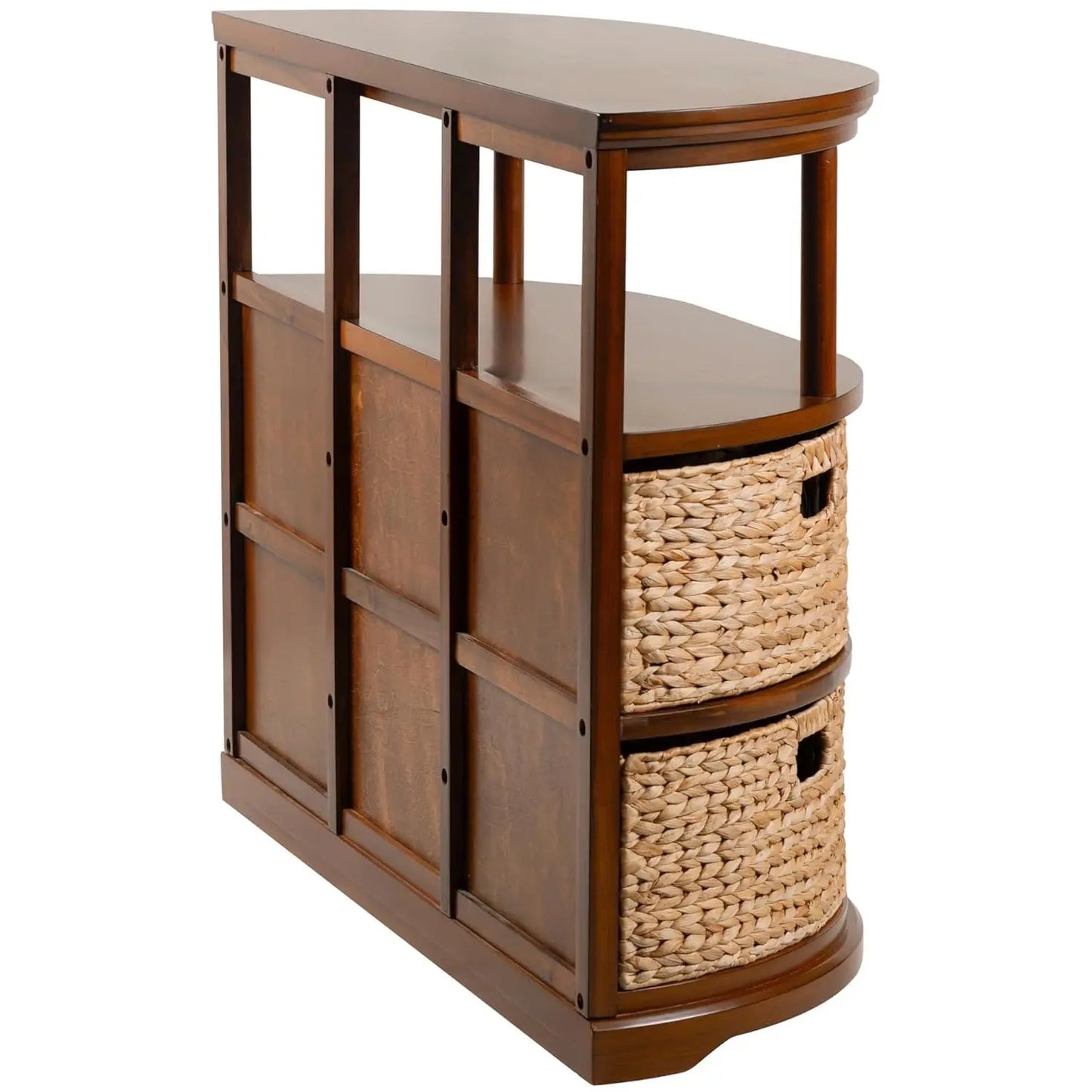 Half Moon Console Table With 6 Baskets