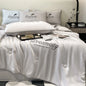 Oversized Ice Silk Summer Blanket | Cooling Lightweight Embroidered Quilt