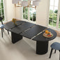Expandable Dining Room Table with Fluted Base