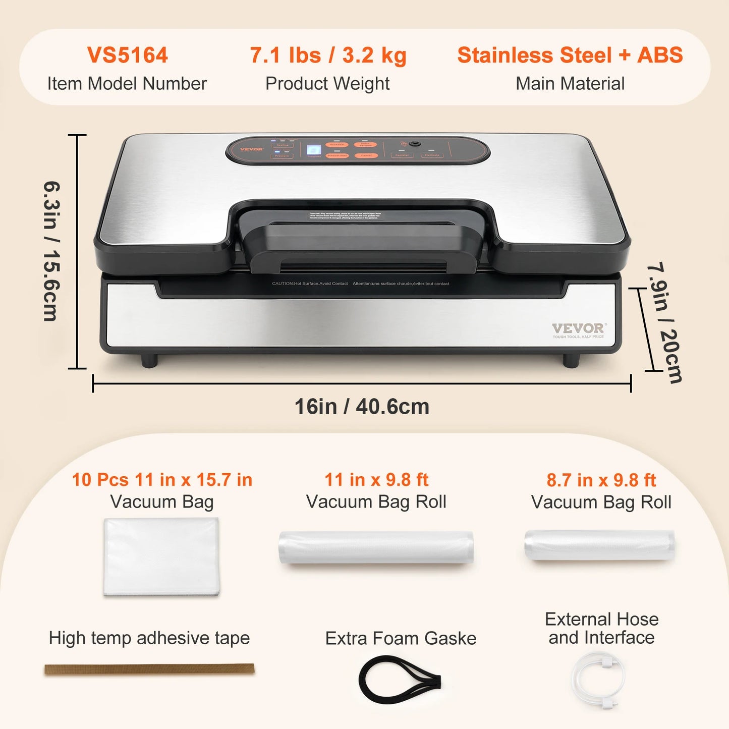 Vacuum Sealer with 10 Free Vacuum Bags