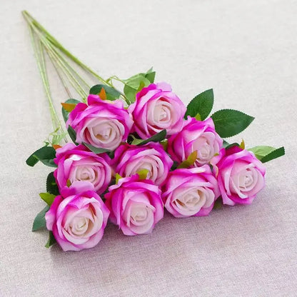 Velvet Artificial Rose Stems | Realistic Silk Flowers for Wedding & Home Décor