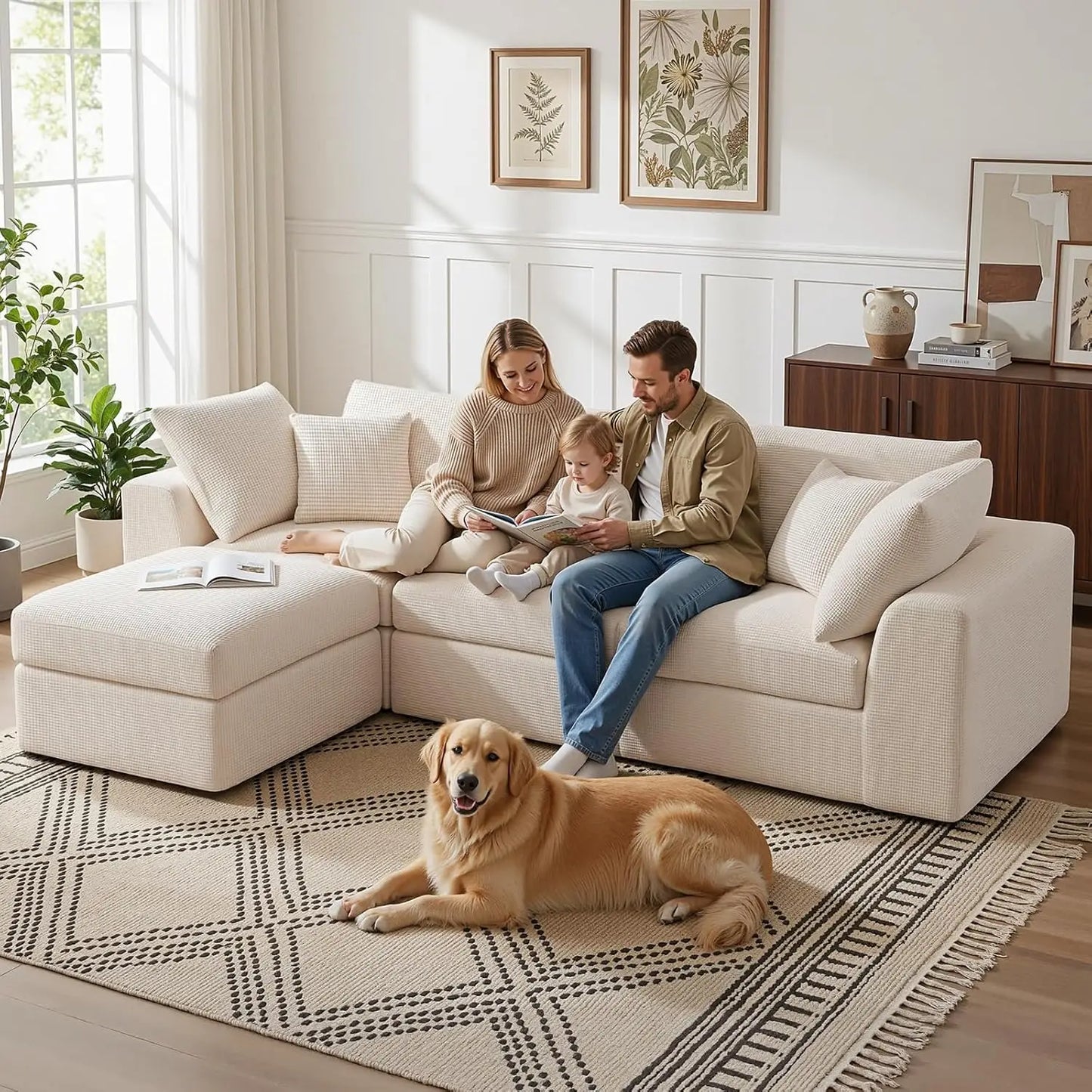 Luxurious Modular Cloud Sectional Sofa