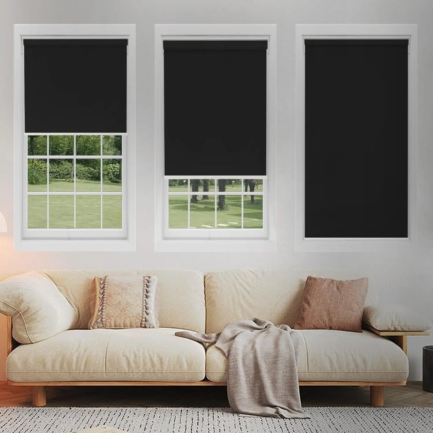 Cordless Blackout Roller Shades | 100% Room Darkening Thermal Window Blinds