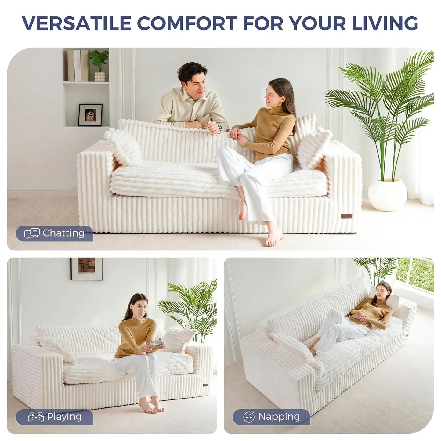 Bean Bag Mini Sofa, Boneless Couch in a Box