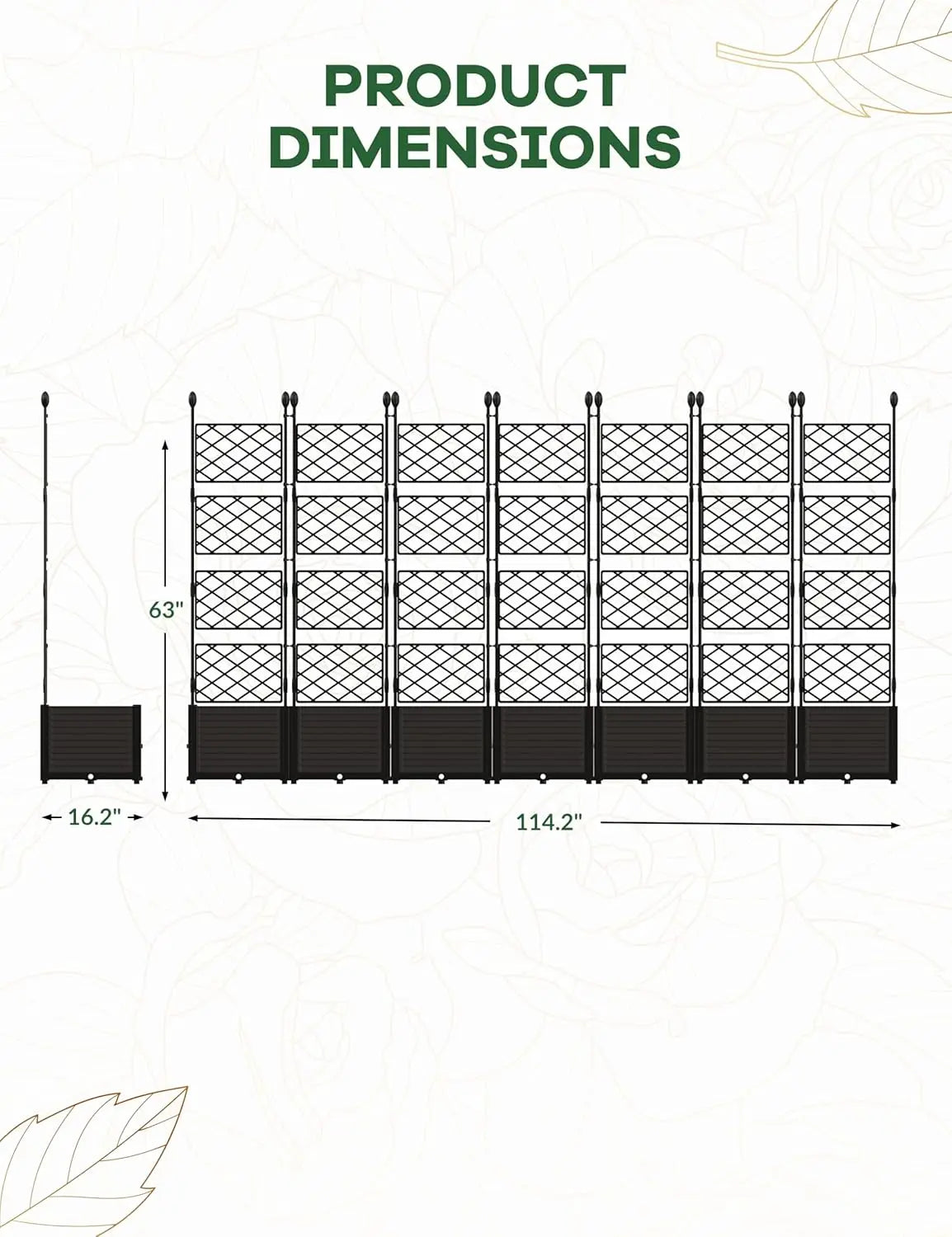 Raised Garden Planter Box with Trellis