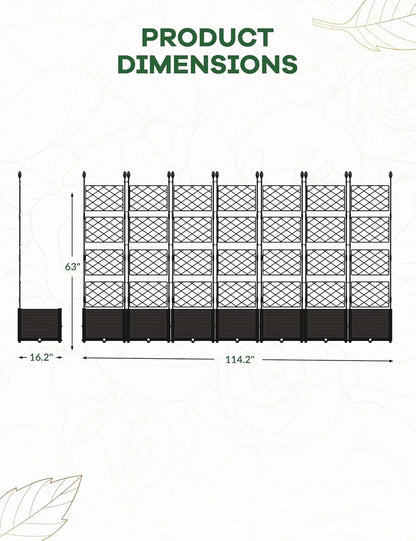 Raised Garden Planter Box with Trellis