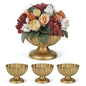 Antiqued Metal Distressed Gold Pedestal Vases