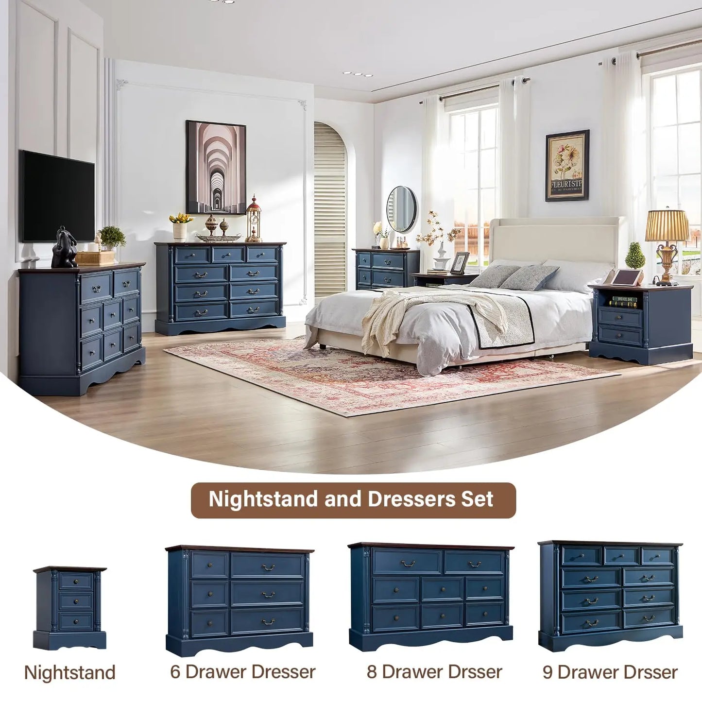 Rustic Farmhouse 6-Drawer Dresser