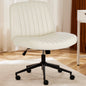 Armless Cross-Leg Office Chair with Wheels