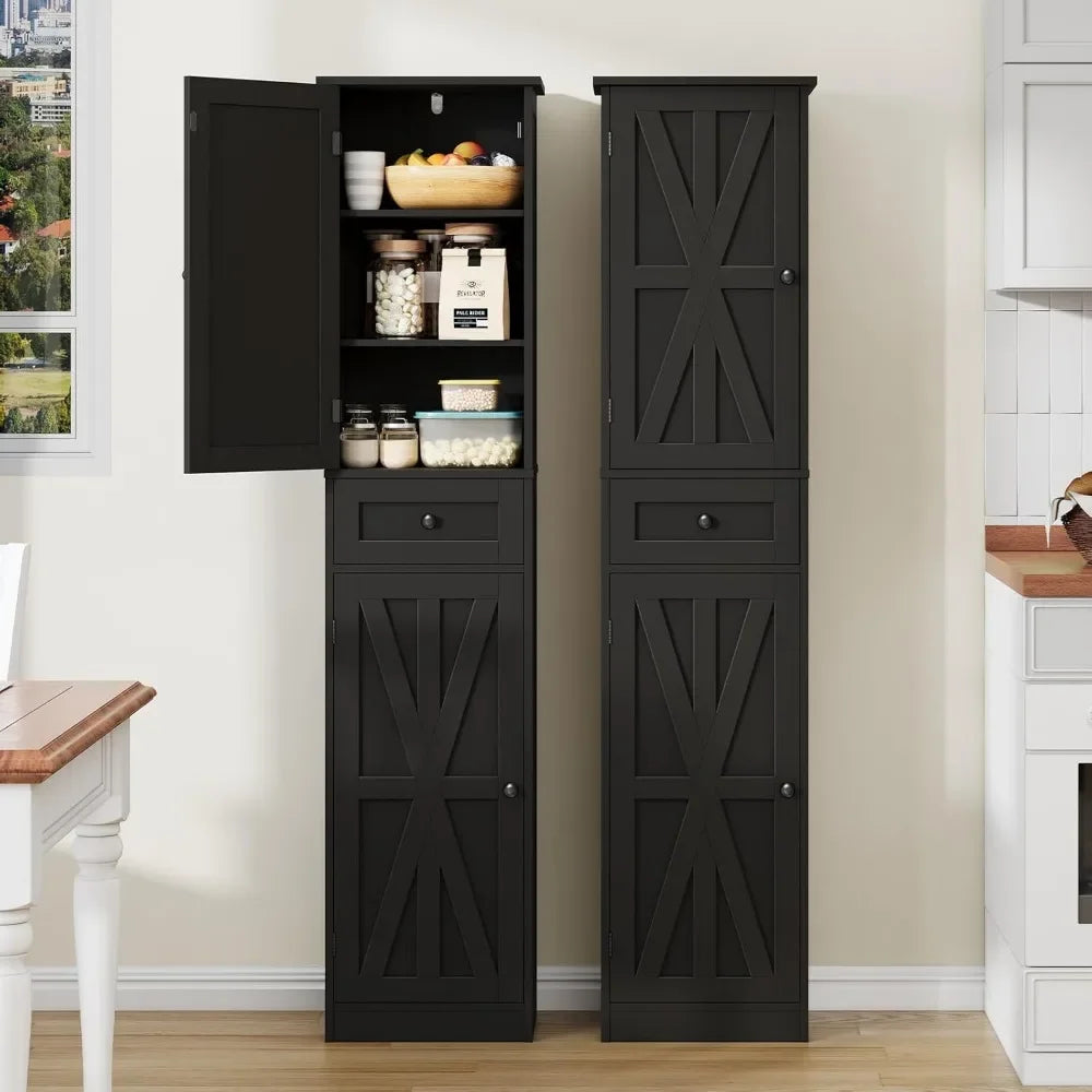 Tall Freestanding Barn Door Bathroom Cabinet
