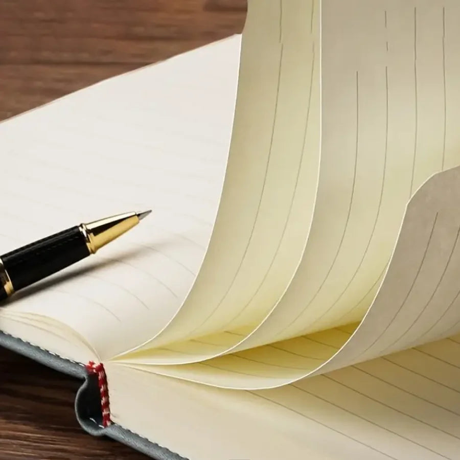 Vintage A5 Leather Notebook | Soft Cover Journal for Work, School & Meetings