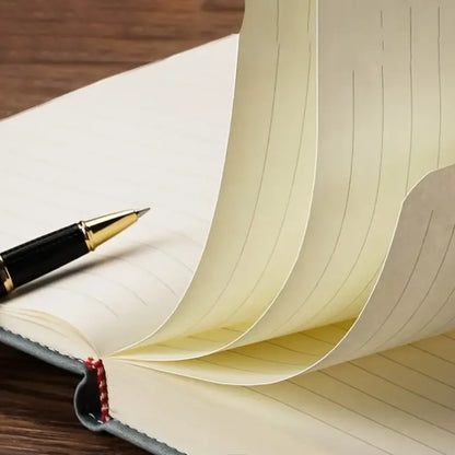 Vintage A5 Leather Notebook | Soft Cover Journal for Work, School & Meetings