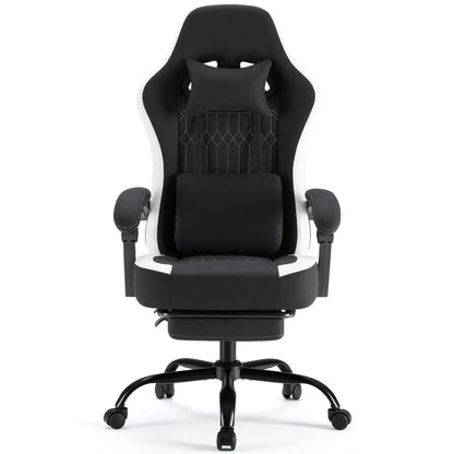 Ergonomic Gaming Chair with Pocket Spring Cushion, Footrest & Lumbar Support