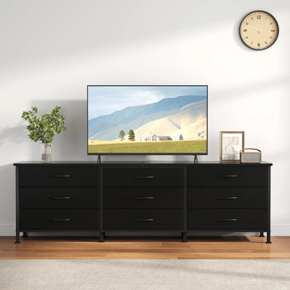 Living Room Cabinet With 9 Fabric Drawers