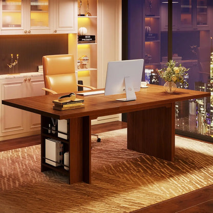 63-Inch Modern Executive Computer Desk with Storage