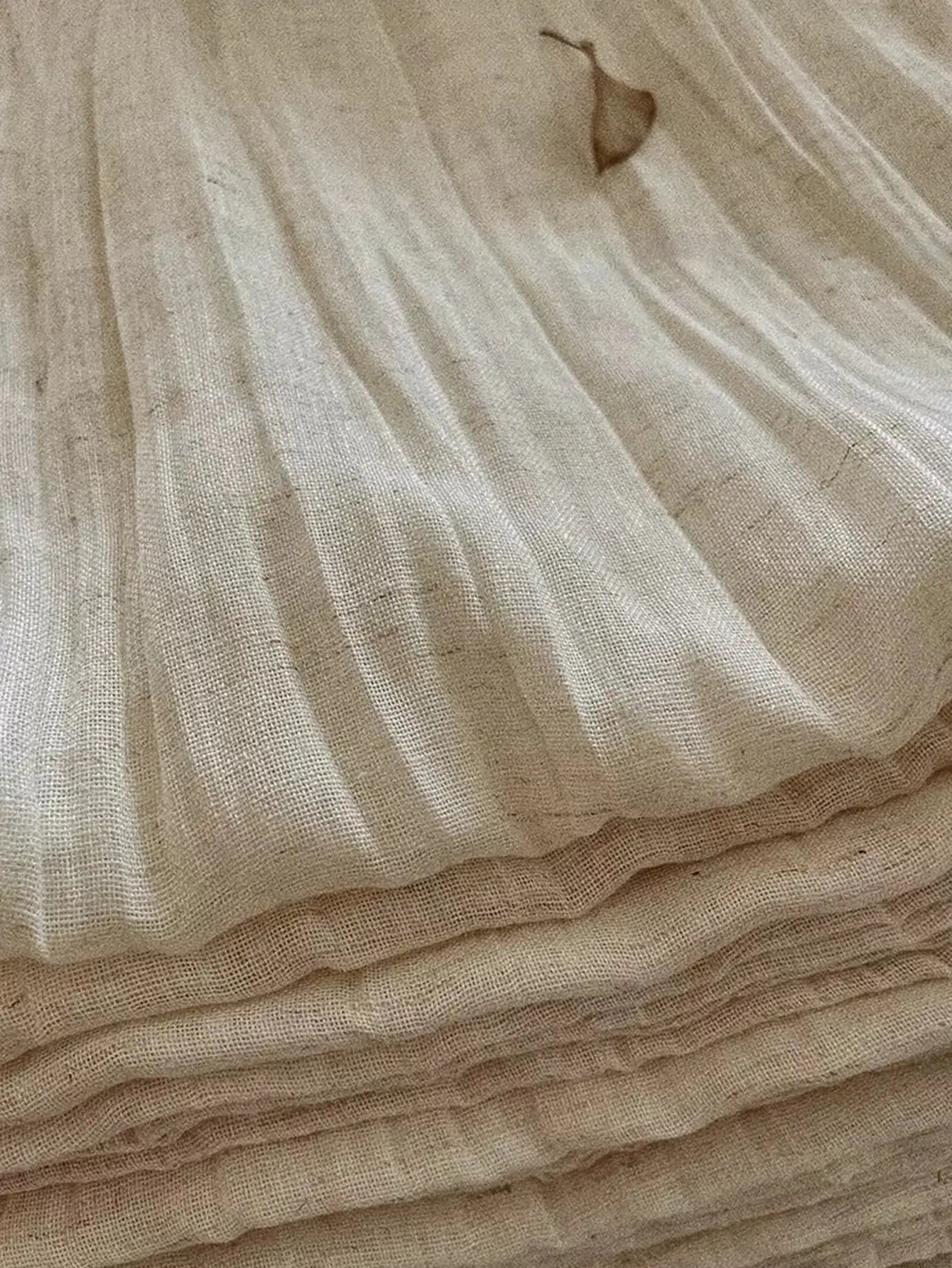 Japanese Linen Textured Sheer Roman Curtain Panel | Light Filtering Voile Window Curtain