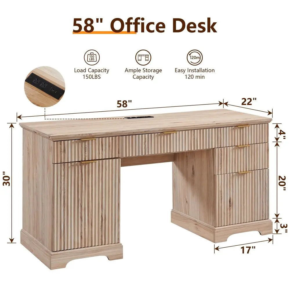 Modern Executive Desk with Storage