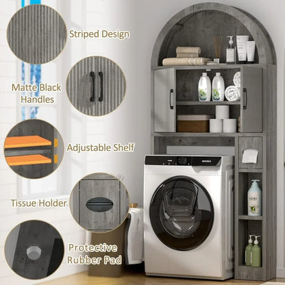 Freestanding Arched Bathroom Storage Cabinet