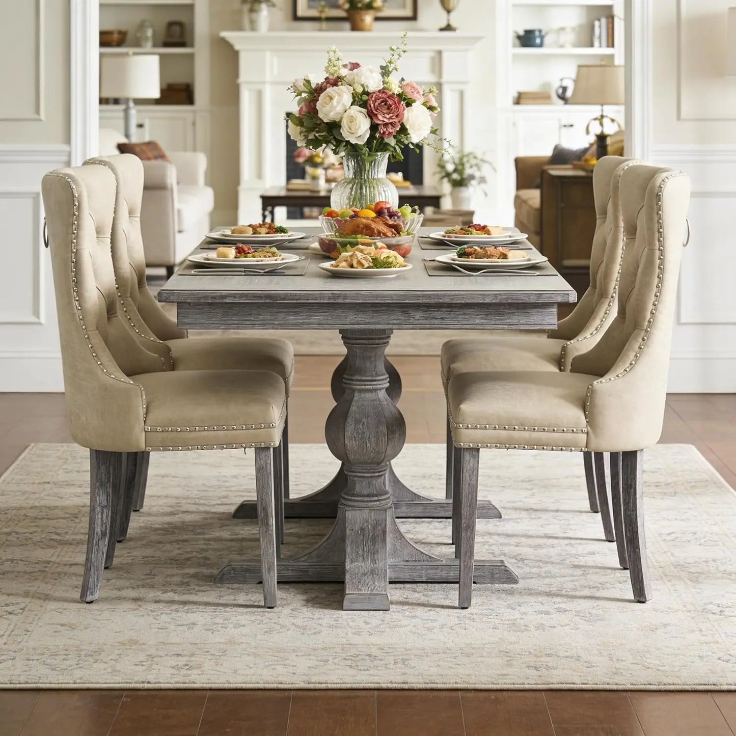 Modern Wingback Dining Room Chair Set