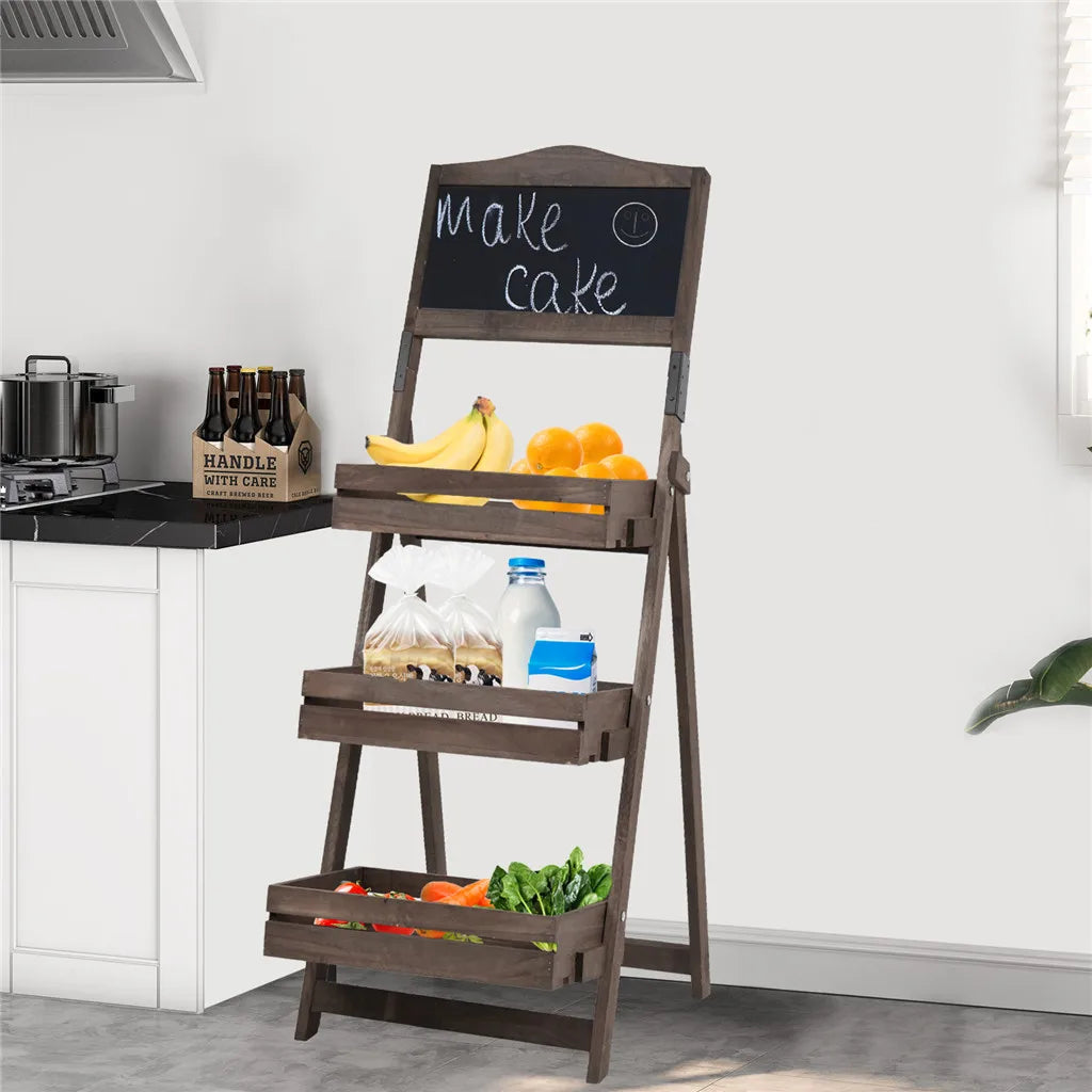 Folding Ladder 3-Tier Plant Stand