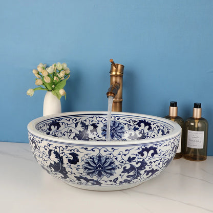 Ceramic Bathroom Vessel Sink & Faucet Combo