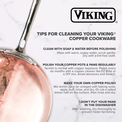 10 Piece Copper Kitchen Cookware Set with Glass Lids