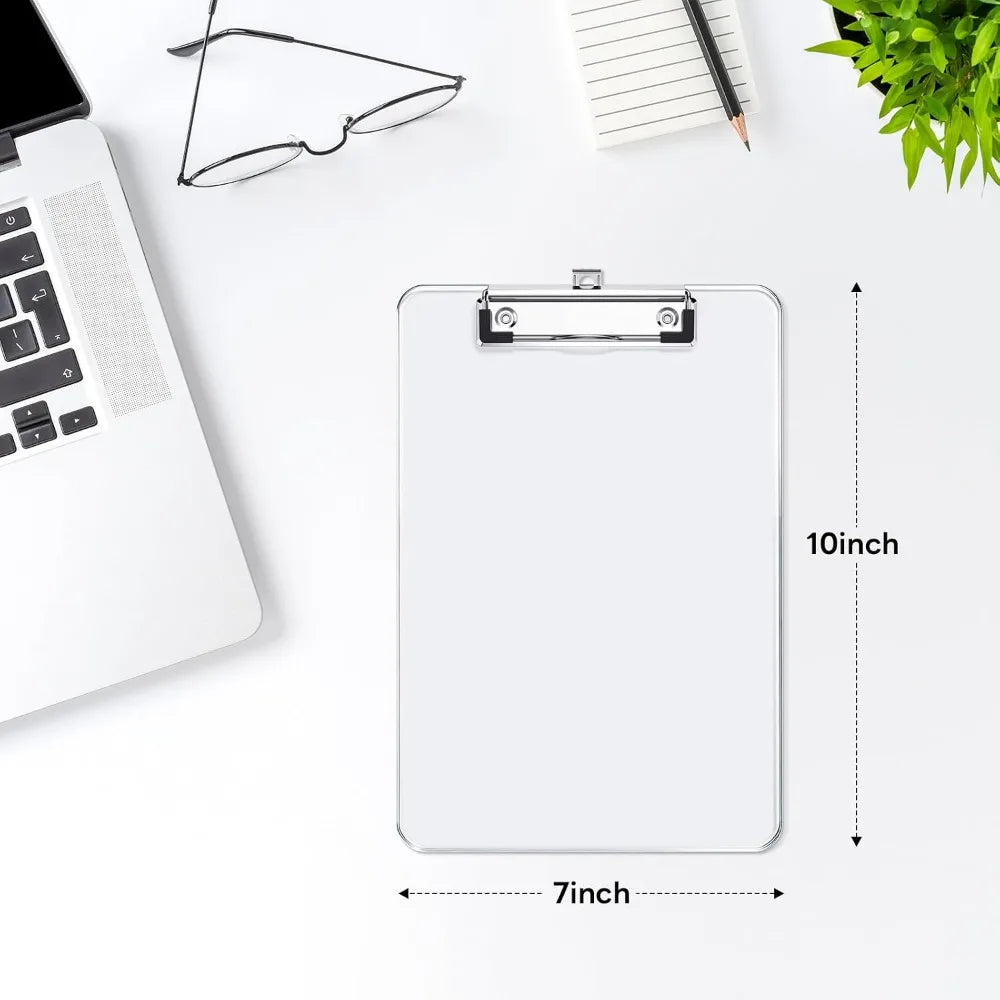 Small Clear Clipboard Set of 2 | A5 Mini Transparent Plastic Clipboards