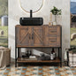 Rustic Bathroom Vanity with Ceramic Sink