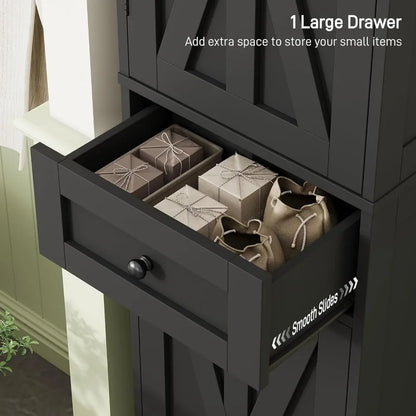 Tall Freestanding Barn Door Bathroom Cabinet
