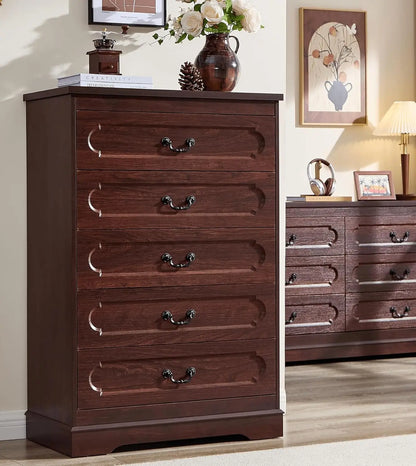 Farmhouse Style Cherry Wood Chest of Drawers