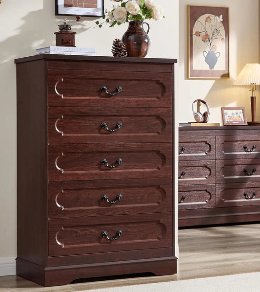 Farmhouse Style Cherry Wood Chest of Drawers