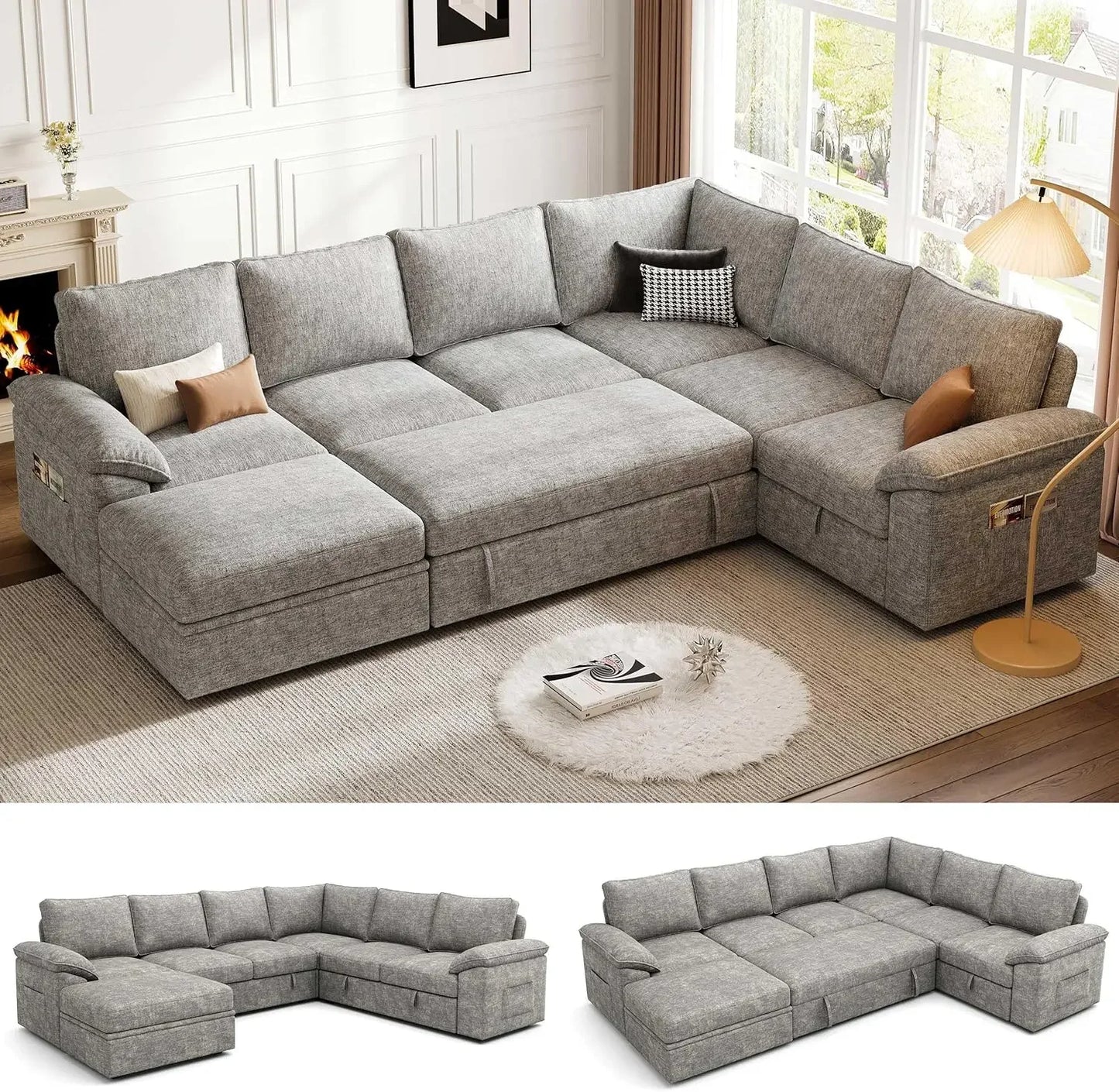 Luxury Modular Sleeper Sofa with Storage