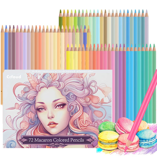 72-Piece Macaron Colored Pencils Set | Soft Core Pastel Drawing & Coloring Pencils