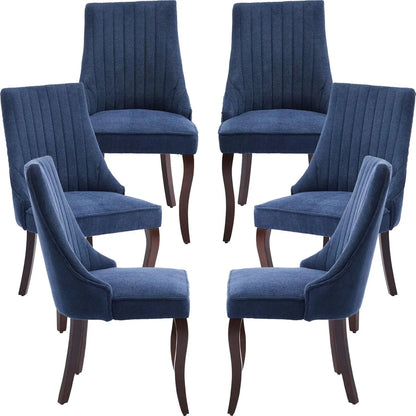 Mid Century Upholstered Dining Room Chairs, Set of 6