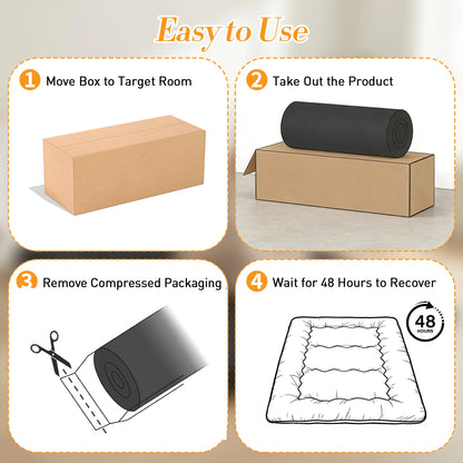 Soft Foldable Futon Mattress with Washable Cover