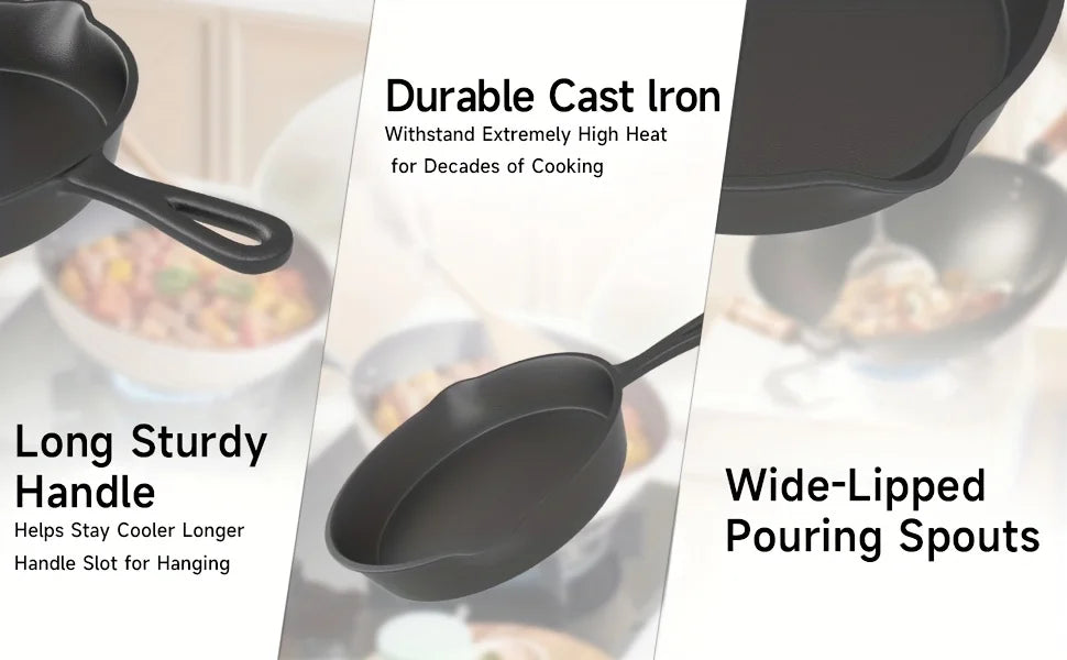 Pre-Seasoned Cast Iron Skillet Set