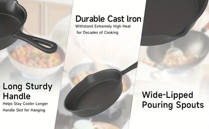 Pre-Seasoned Cast Iron Skillet Set