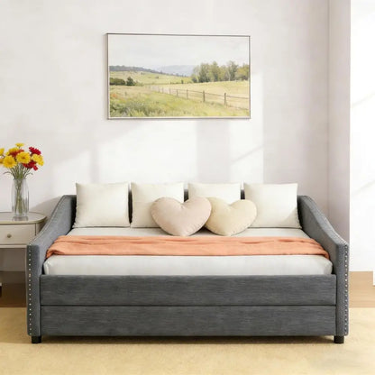Modern Style Full-Size Upholstered Daybed with Trundle